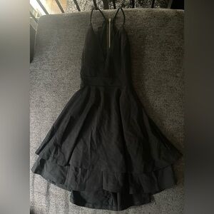 windsor, medium, black dress with lace back